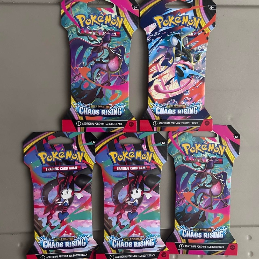 Pokemon TCG Chaos Rising Sleeved Booster 5 Pack Bundle